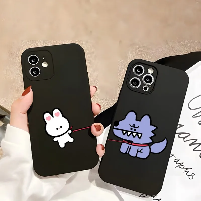 

Cute Cartoon Couple Phone Case For Iphone 12 14 Se 2020 2022 Pro Max 11 13 Xr X Xs Mini 6 6s 7 8 Plus Funda Shell Cover