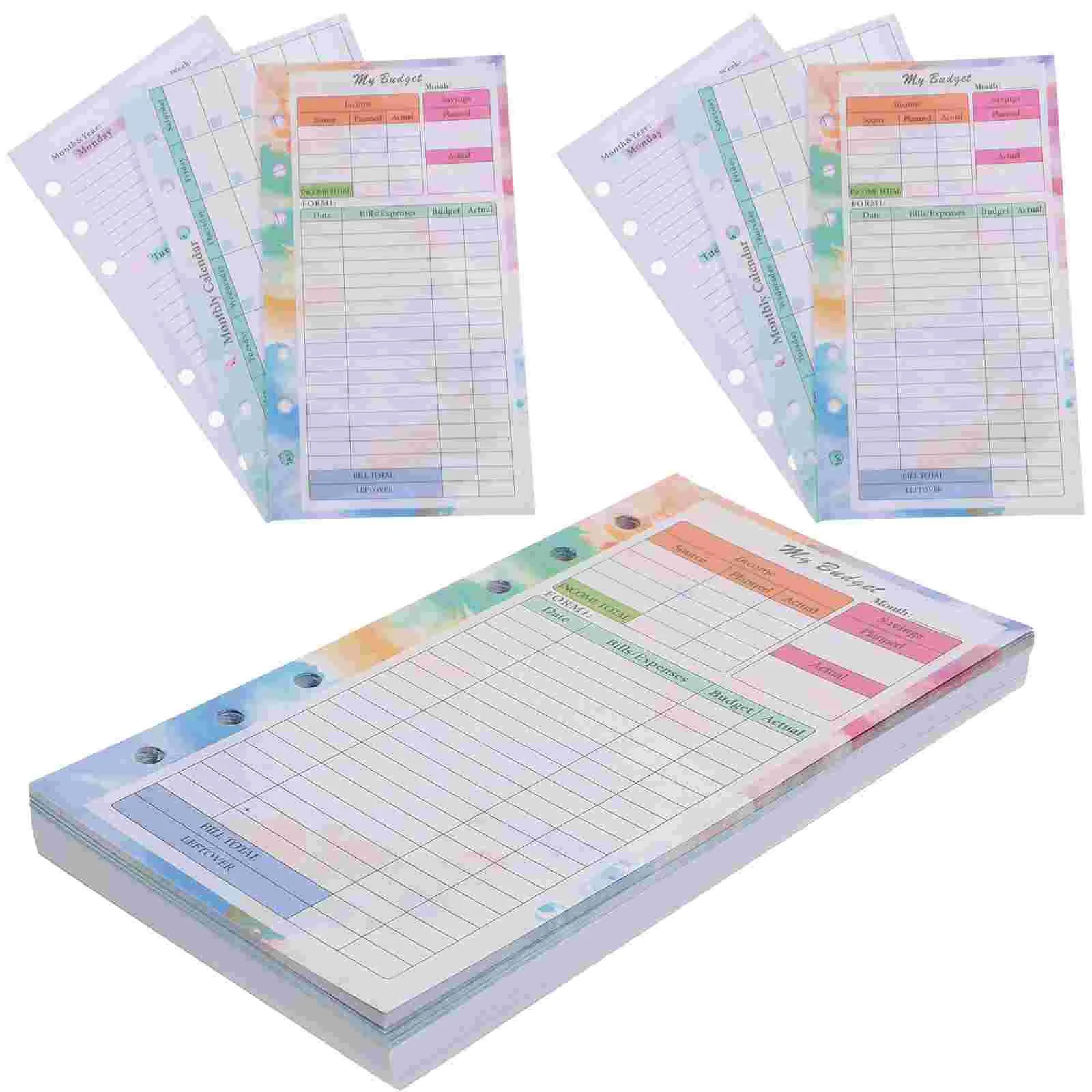 

Budget Refills Decorative Envelopes Portable Notepad Hand Account Papers Money Recording Cash Expense Tracking Notebook
