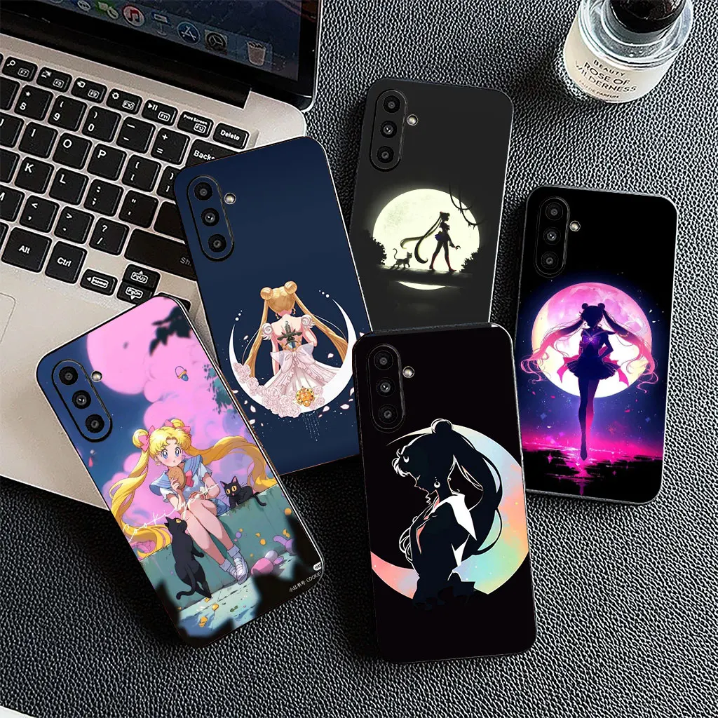 Фото Мягкий чехол для Samsung Galaxy S25 S24 S23 FE Plus Ultra S7 Edge A16 A15 5G S25+ с принтом Lovely S-Sailors Poster Moon №2