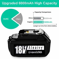 aleaivy original makita 18v 6000mah rechargeable power tool with bms balanced lithium ion battery replacement lxt bl1860b bl1860