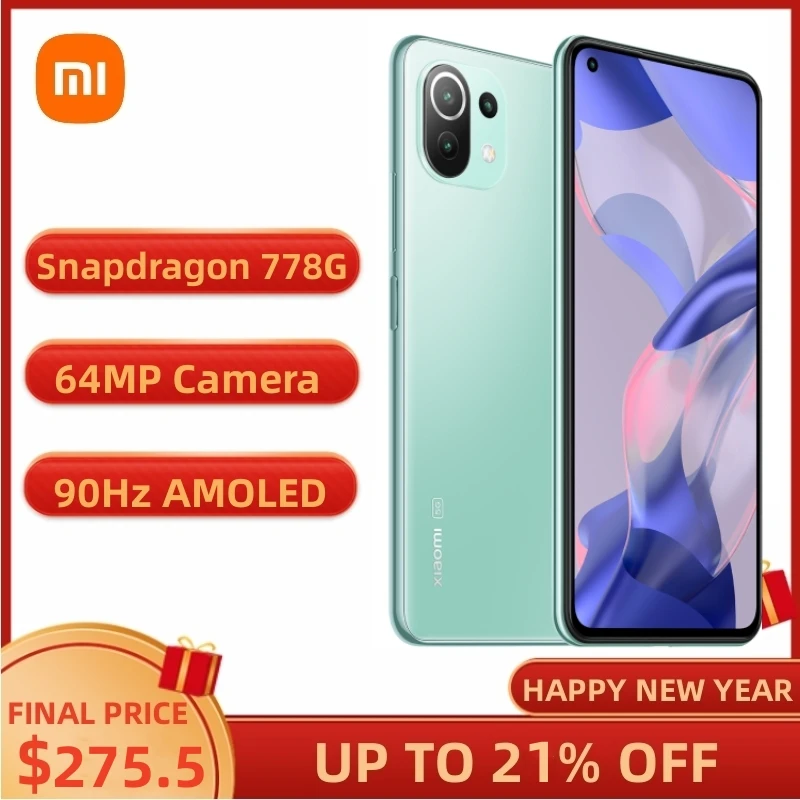 

Global Version Xiaomi 11 Lite 5G NE 128GB/256GB Snapdragon 778G 6.55'' AMOLED DotDisplay 33W Fast Charging Cellphones 11 Lite