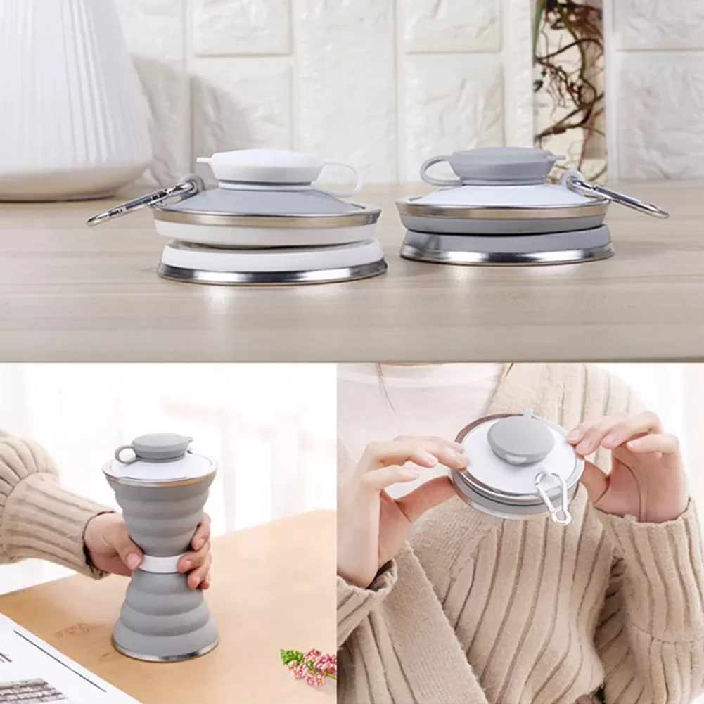 

2022New Silicone Collapsible Water Bottles For Sports Drink Camping Travel My Cycling Foldable Bottle Coffee Cup