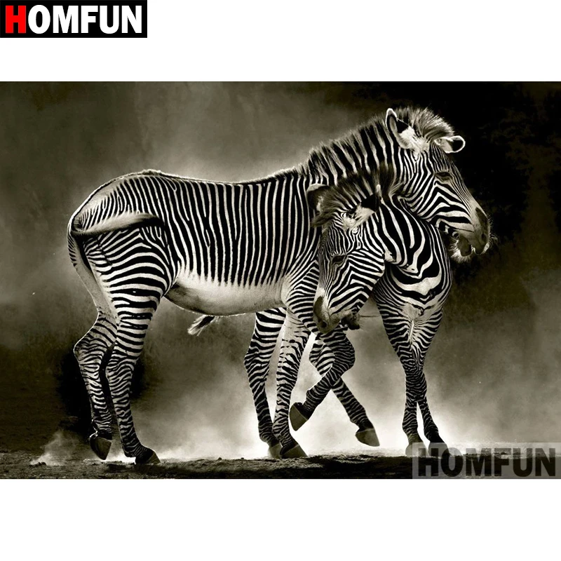 HOMFUN 5D DIY алмазная живопись полная квадратная/круглая дрель &quotживотное зебра&quot 3D