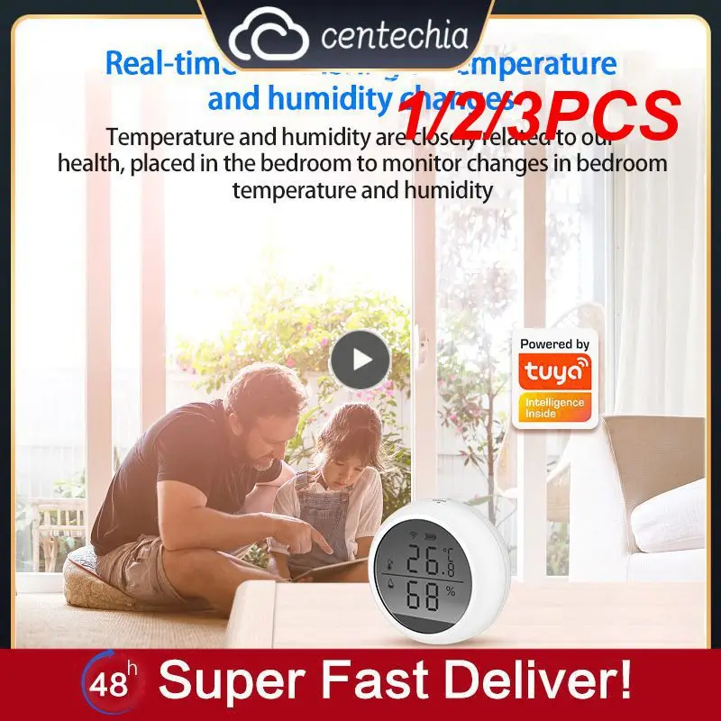 

Датчик температуры и влажности Tuya ZigBee для умного дома, устройство с монитором управления, работает с ассистентом и концентратором Tuya Zigbee, 1/2/3 шт.