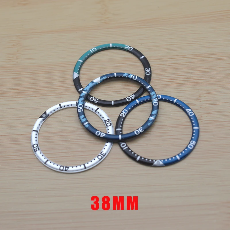 New 38mm*31.5mm Resin Aluminum Watch Bezel Insert Fits Seiko SKX007 SKX009 SRPD Watch case NH36 NH35 Movement Men's Watch Parts