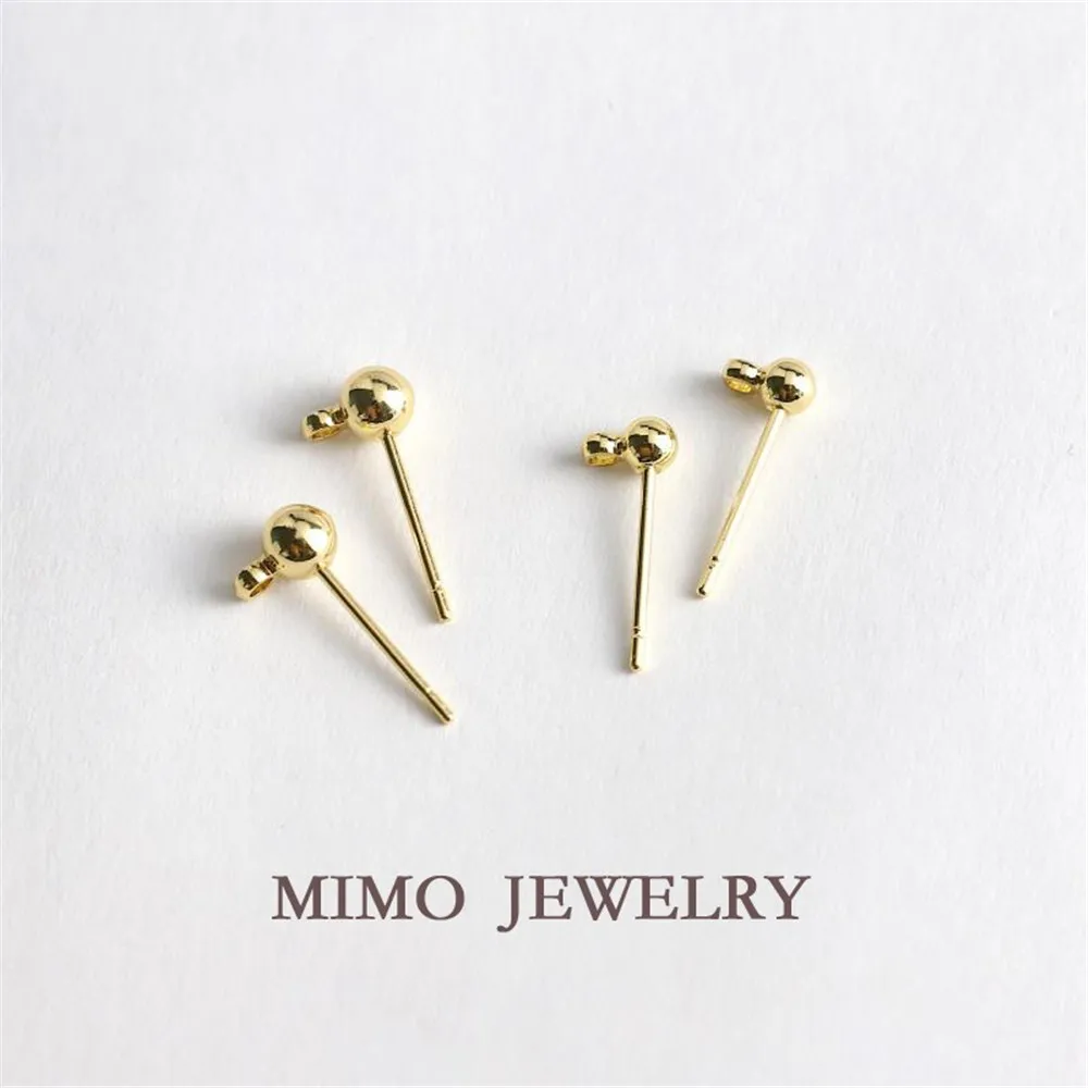 

Color protection gold plated single hanging ring gold bean gold bead earring basic DIY earring accessories