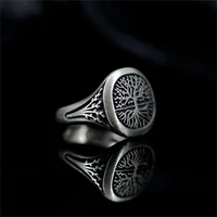 vintage style leaves interwoven tree of life square ring simple temperament mens and womens couple ring gift jewelry for her