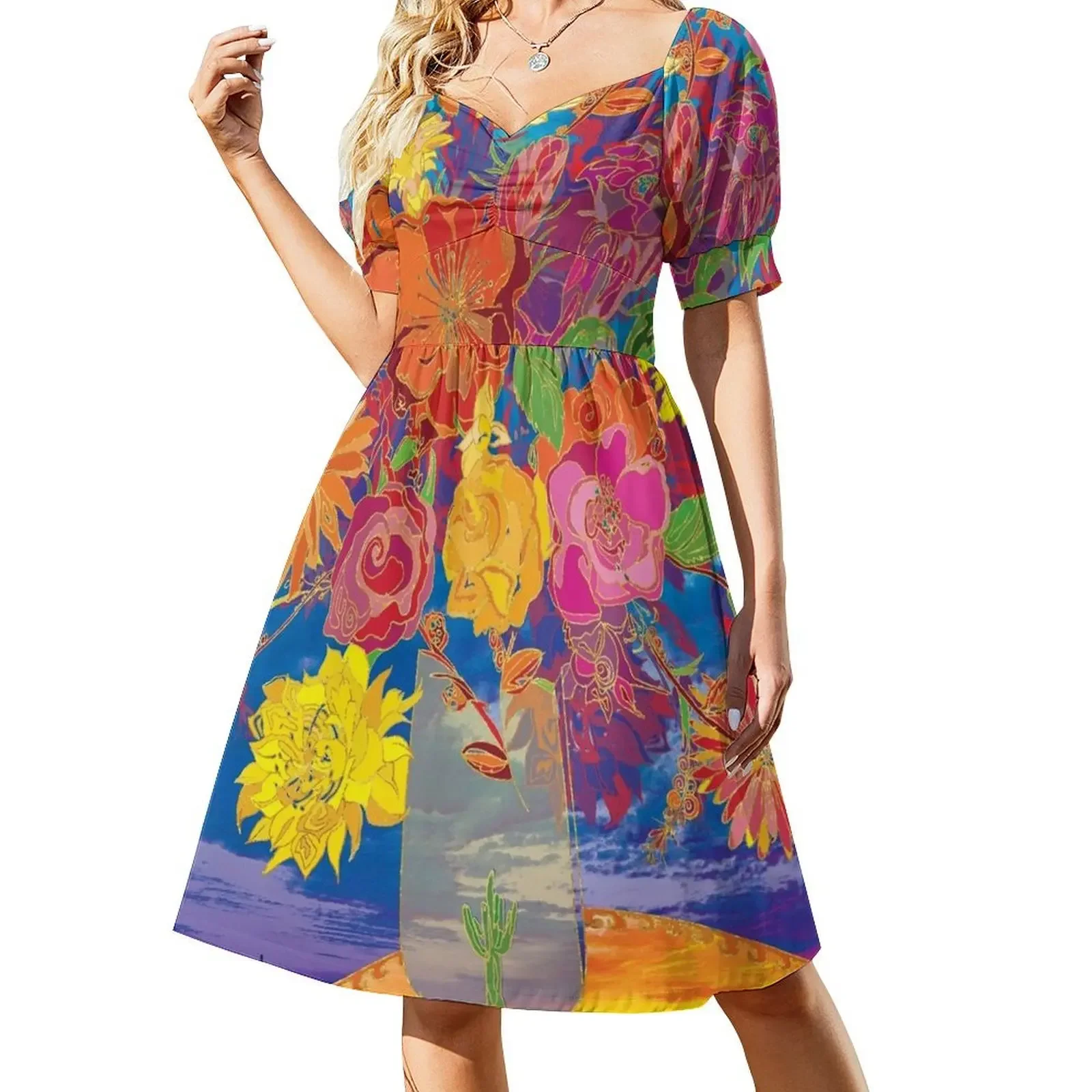 Платье без рукавов с цветочной композицией в пустыне / A Tucson Portrait Story лето 2021