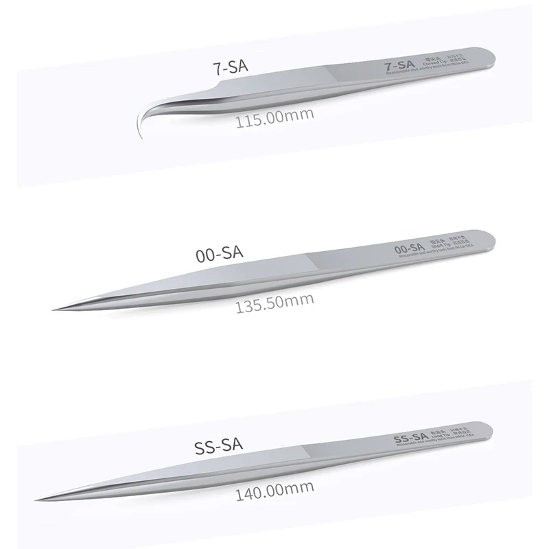 

Qianli Non-Magnetic Stainless Steel Tweezers High Hardness Precision Tweezer For Mobile Phone Repair Clip Flying Line Tools