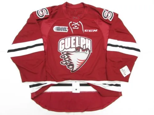 

STORM OHL white red Ice Hockey Jersey Mens Embroidery Stitched Customize any number and name
