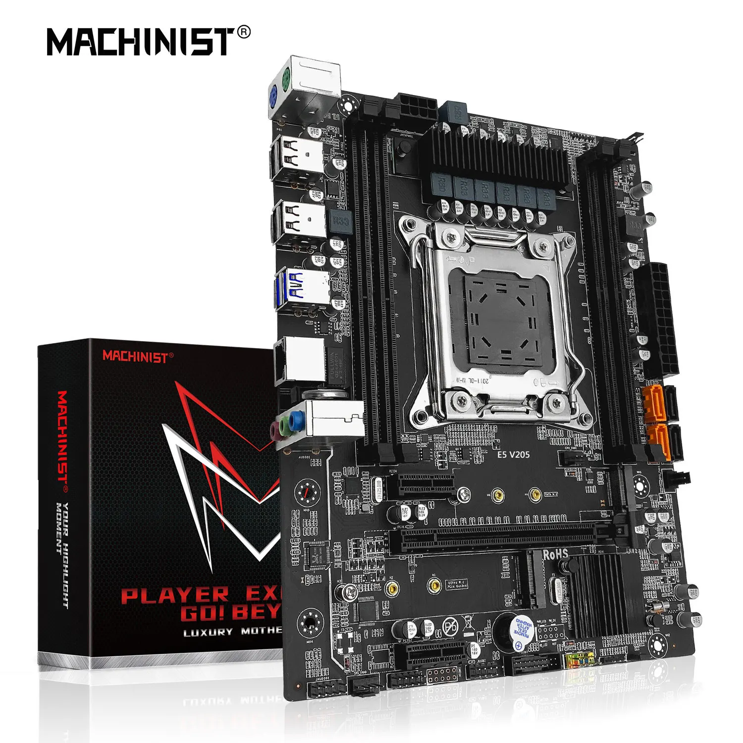 MACHINIST-placa base V205 X99, compatible con LGA 2011-3, Intel Xeon E5 2670 2666 V3/V4 CPU, memoria DDR4, NVME M.2, USB 3,0, cuatro canales