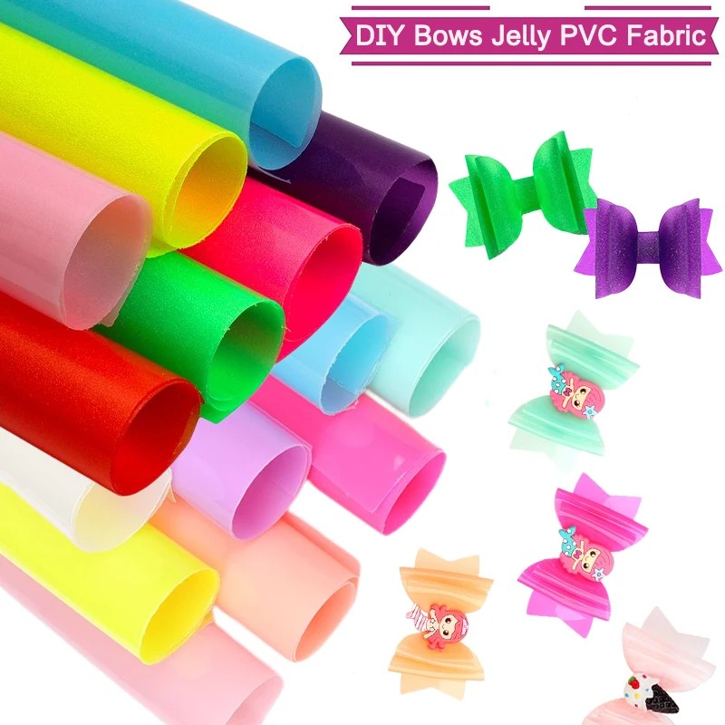 

Waterproof Glitter Matte Jelly PVC Fabric Sheet Solid Color 20x30cm for DIY Sewing Crafts Pool Hair Bows Bags Wallets Making