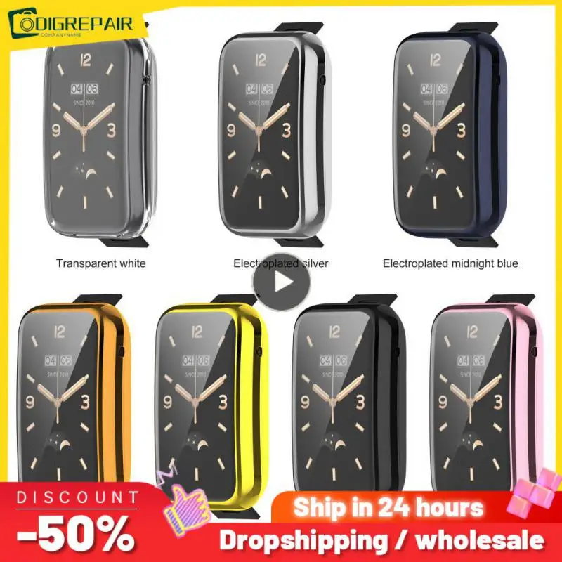 

For Band 7pro Soft Rubber Protective Cover Protective Case All-inclusive Electroplating Tpu Smart Watch Accessories