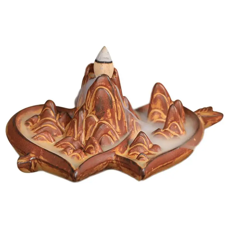

Mountain Waterfall Incense Burner Ceramic Burner Fragrance Holder Backflow Censer Creative Aromatherapy Backflow Incense Holder