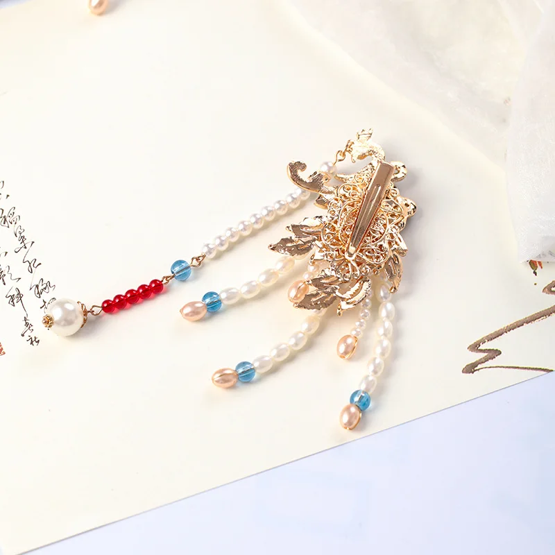 Ретро китайский стиль жемчуг заколки для волос боковые зажимы ювелирные изделия