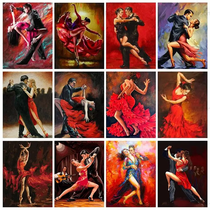 

5D DIY Diamond Painting Dancers Passionate Latin Dance Tango Portrait Diamond Embroidery Full Drill Cross Stitch Kit Home Decor