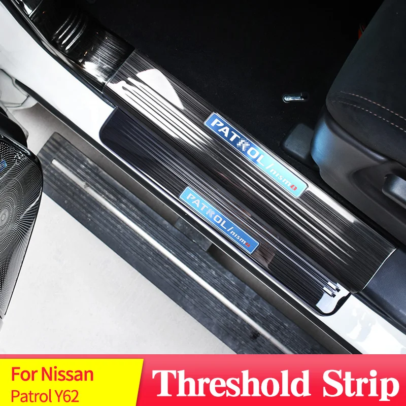 

Автомобильная наклейка, защитная полоса для двери багажника для Nissan патруль Y62, Металлическая Автомобильная пороговая противоцарапинная л...