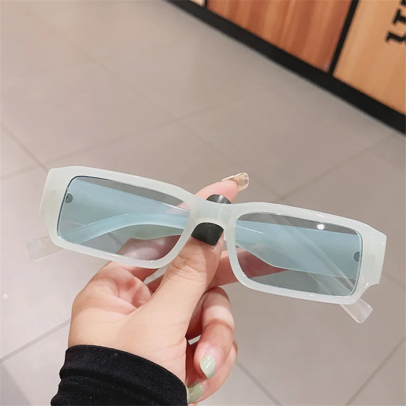 

Small Square Sunglasses Women Men Trendy y2k Small Rectangle Sun Glasses Ladies Jelly Color 90s Eyewear Black Shades UV400