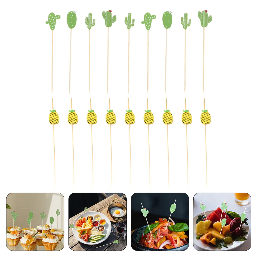 

200pcs Disposable Food Picks Pineapple Design Fruit Sticks Cocktail Pick