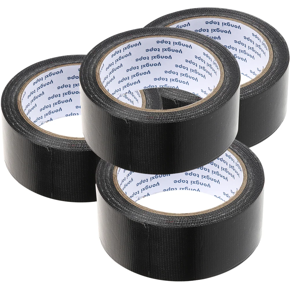 

4 Rolls Christmas Decor Waterproof Cloth Tape Duct Black Color Crafts Polyethylene Gauze Fiber Fabric Pipes Decorative