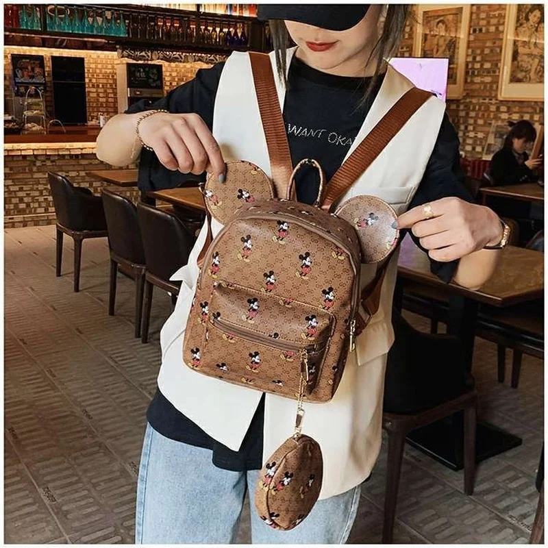 Многофункциональный женский рюкзак из ПУ кожи с мультяшным изображением Микки