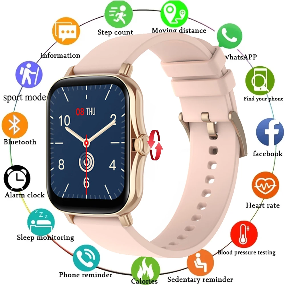 

Smart Watch Men Women Blood Pressure Monitor Full Touch Fitness Tracker Waterproof Sport Smartwatch Android IOS for Xiaomi Phone