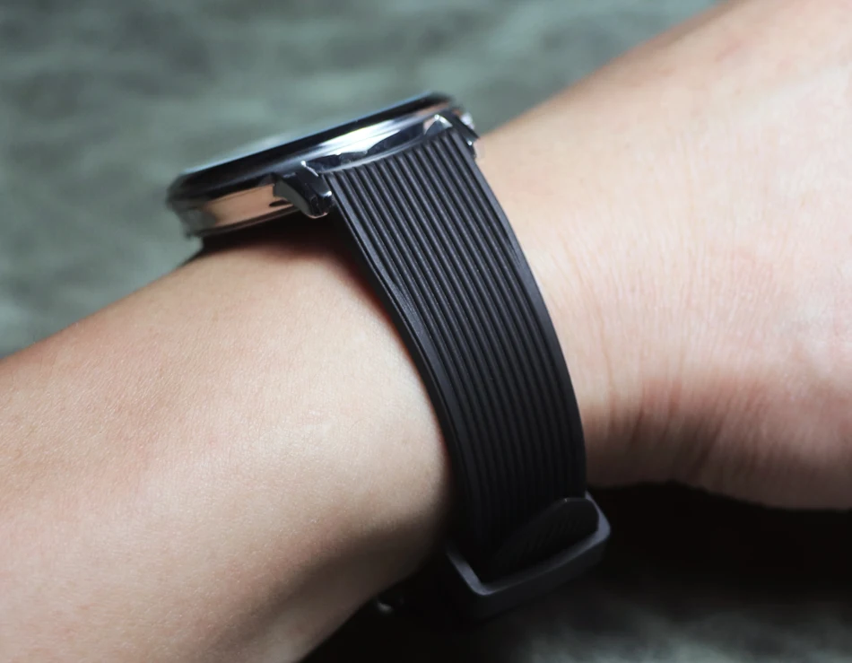 Comfortable New Waterproof Fluorine Rubber Strap 20mm 22mm Replacement Black Watchbands Watch Band Men Silica Gel Soft Bracelet