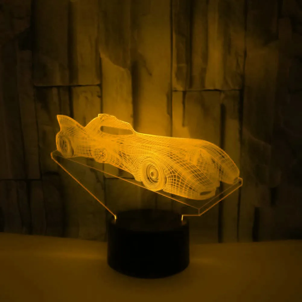 

Светодиодный ночсветильник в виде автомобиля 3D, детская настольная прикроватная лампа с дистанционным управлением, сенсорный ночник для с...