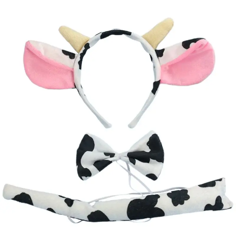 

3 шт./компл., комплект головных уборов с изображением коровы, детские повязки на голову для мальчиков и девочек, Хэллоуин,