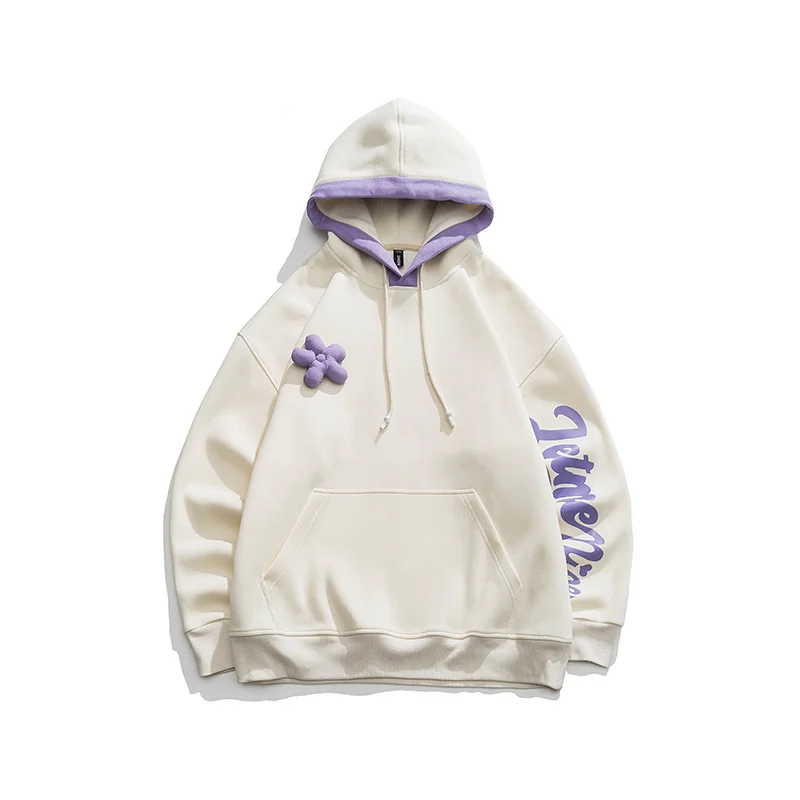 

Loose Applique Cotton Men's Women's Unisex Sweatshirt Letter Printed Super Dalian Hoodie Fashion Hip Hop Street Goth Tops