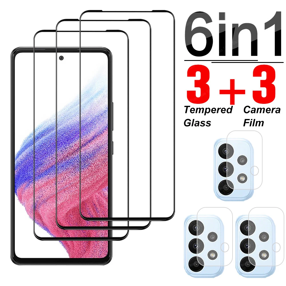

Закаленное стекло A53 Для Samsung Galaxy A53, зеркальная защита экрана, пленка для объектива камеры, стекло для Samsung A53, 6,5 дюйма, 2022 полное покрытие