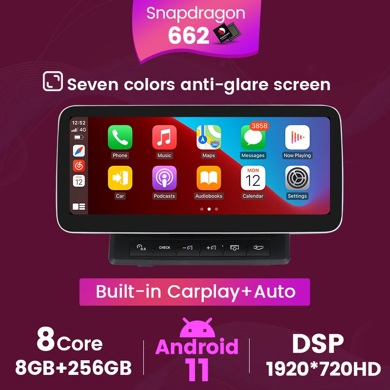 

Автомобильный радиоприемник, 12,3 дюймов, android 256, Snapdragon662, 8 + 2005G, для Audi A6 A6L C6 2009-, мультимедийный плеер, GPS-навигация, беспроводной Carplay