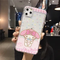 sanrio kuromi cartoon cases for iphone 13 12 11 pro max mini xs max 8 x 7 transparent anti drop silica gel soft shell y2k girls