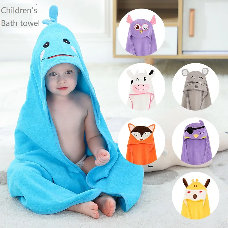 

2022 Baby Stuff Summer Cotton Bath Towel for Children Good Water Absorption 90*90cm Solid Color Cartoon Animal Modeling Towels