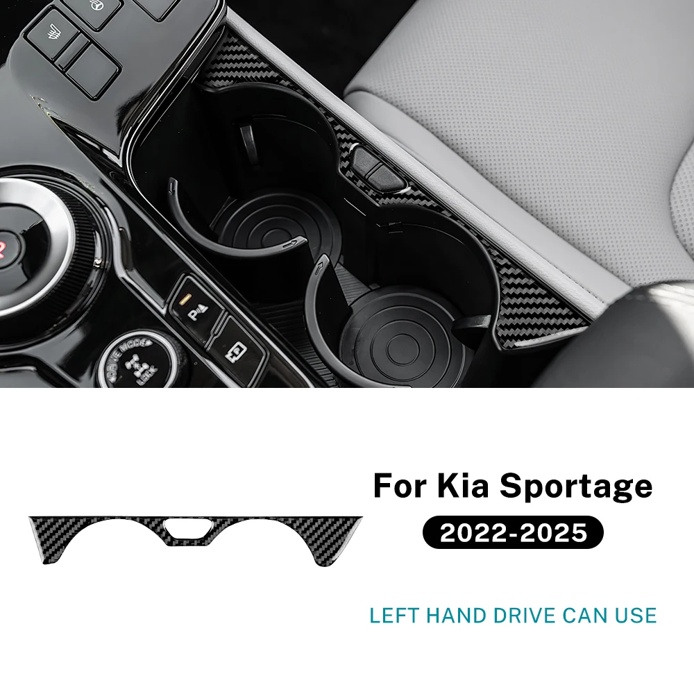 

Настоящая мягкая наклейка из углеродного волокна для Kia Sportage NQ5 2022 2023 2024 2025 LHD RHD, автомобильный держатель чашки, отделка, аксессуары для интерьера