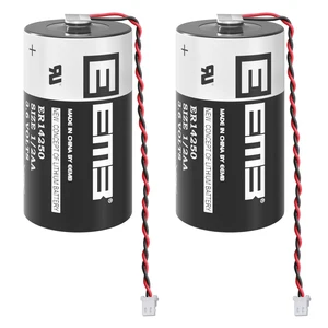 2Pack EEMB ER14250 PLC Battery 3.6V Battery Pack 1200mAh Compatible for Delta PLC Battery DVPABT01 DVP-EH/ES/SA/SS/SX Series