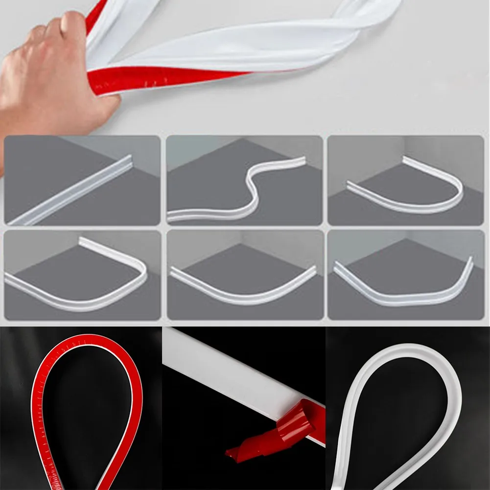 

Rubber 1 X Water Barrier Stopper Bathroom Flexible Design Ideal-for Curbless， Bathrooms Water Waterproof White