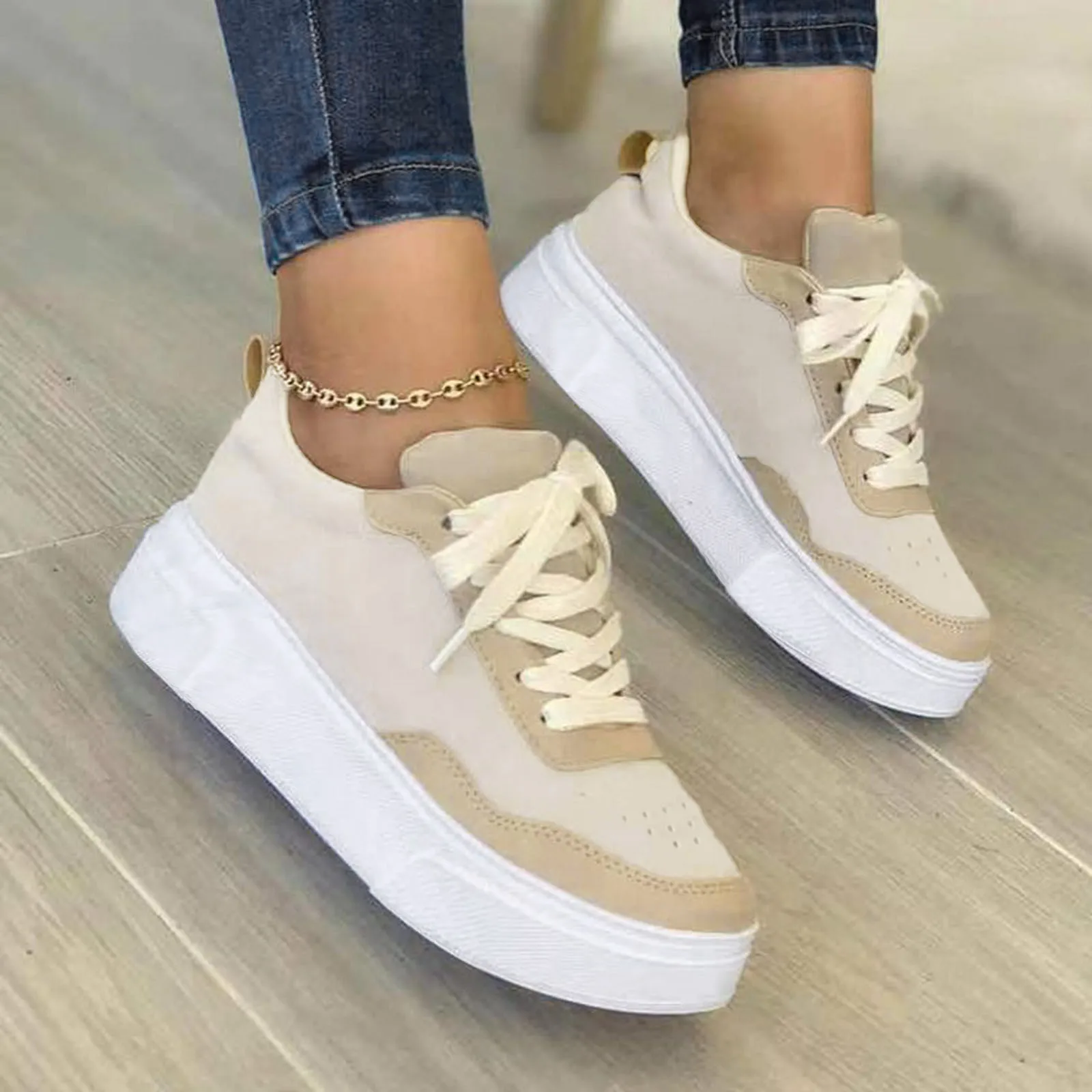 

Women's Casual Shoes Fashion Suede Solid Color Large Size Flat Lace-up Sport Casual Shoes Feminino Female Shoes обувь женская