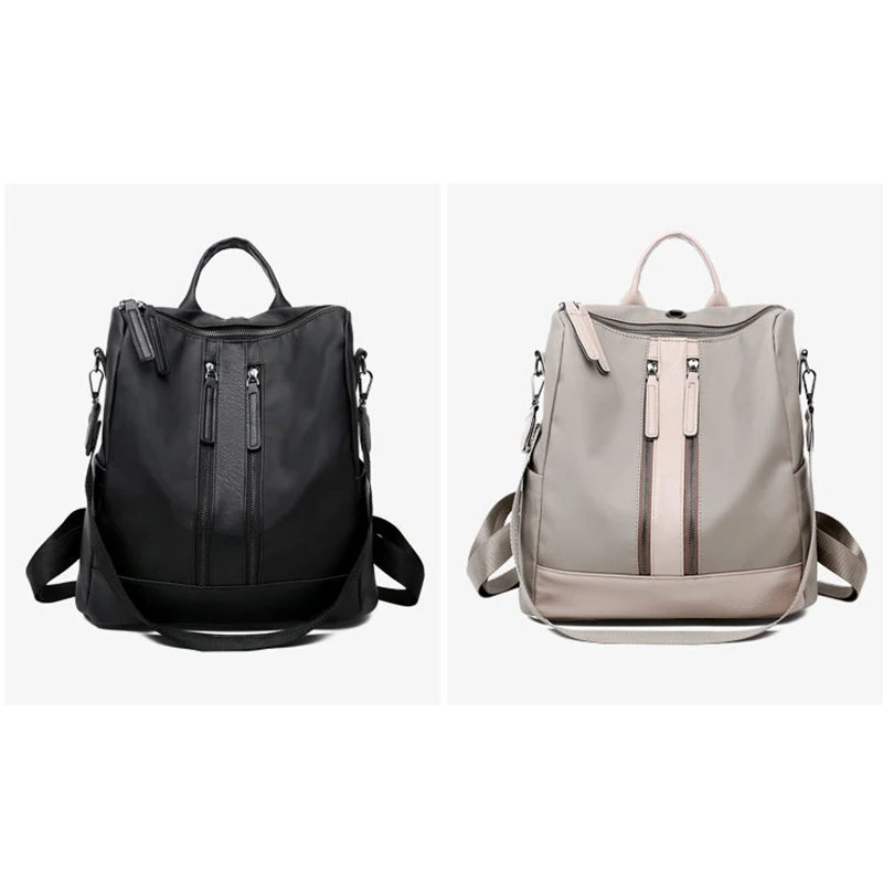 

Luxury Designer Women Backpack Large Capacity Ladies Oxford Backpack Fashion Double Zipper School Bags For Teenager Girls