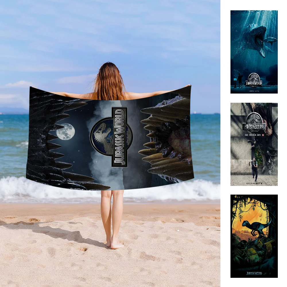 J-Jur-assic-Worldes Microfiber Printed Beach Towel Mountain Climbing Yoga Swimming Running Absorbent Soft