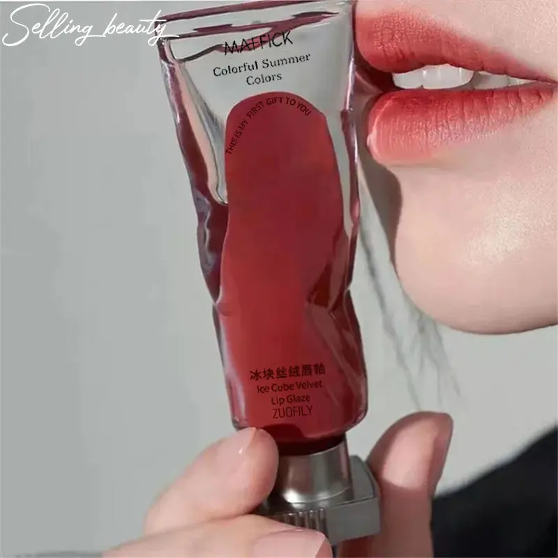 

Transparent Velvet Lip Glaze Novelty Matte Lipstick Non-stick Cup Caramel Red Brown Lasting Lip Gloss Maquillajes Wholesale