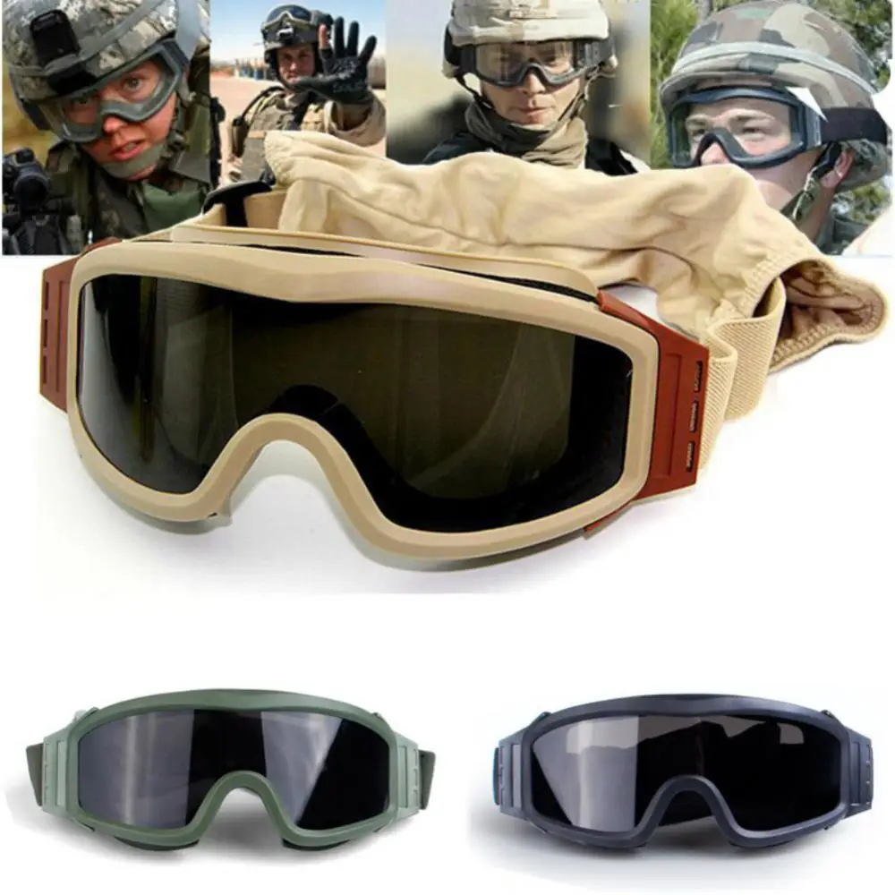 

Tactical Airsoft Paintball Goggles Windproof Anti Fog CS Wargame Hiking Protection Goggles Fits Outdoor Military Glasses