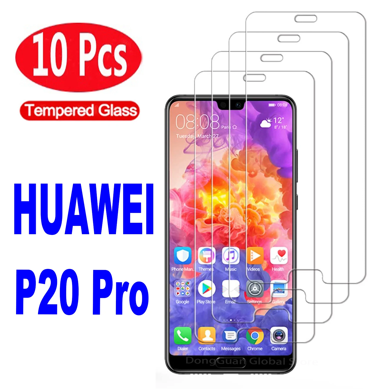 

10Pcs HD Tempered Glass For Huawei P20 Pro P20 P30 Lite P50 Screen Protector Glass Film