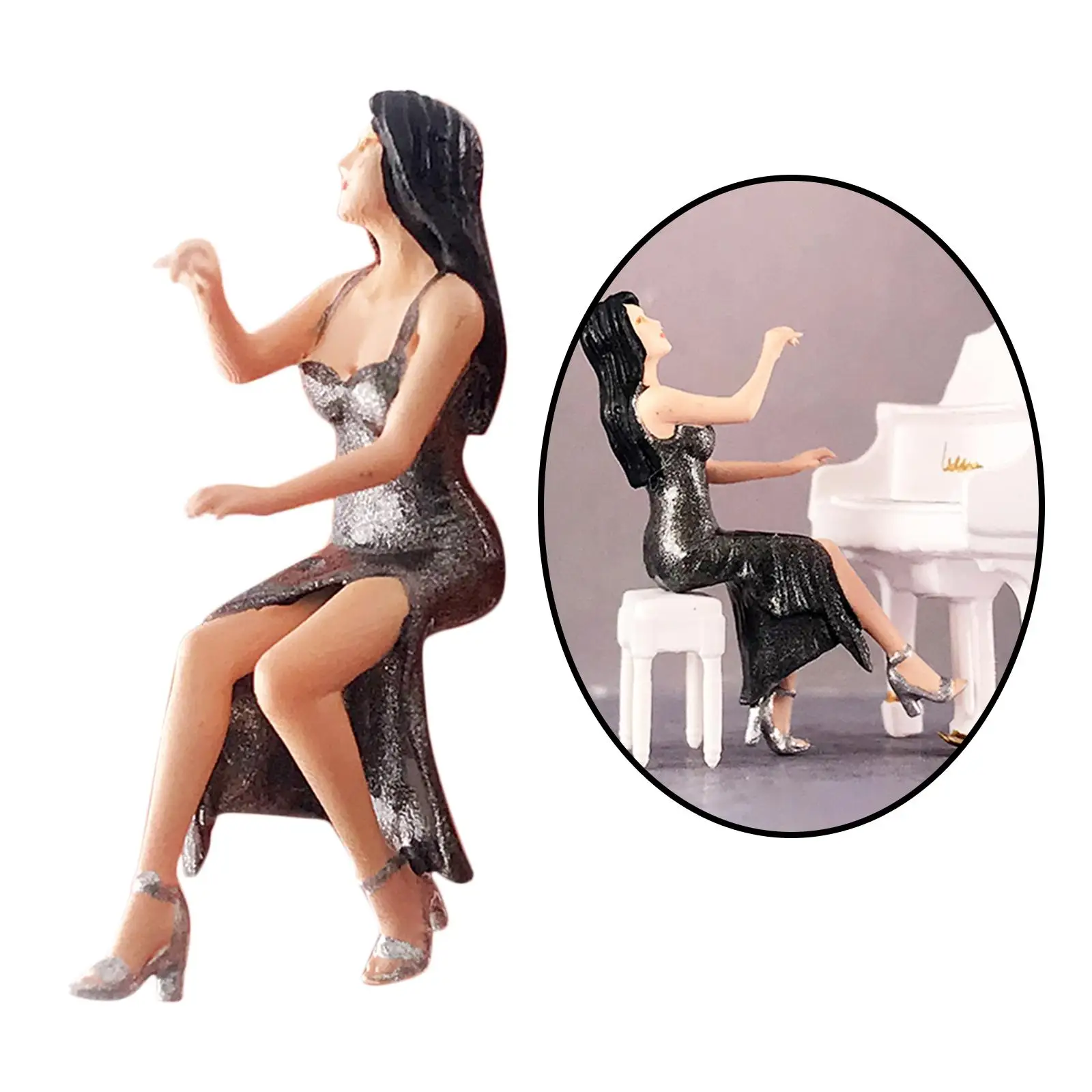 

1/64 Figures Talking Scene Miniature for Collections DIY Projects S Scale