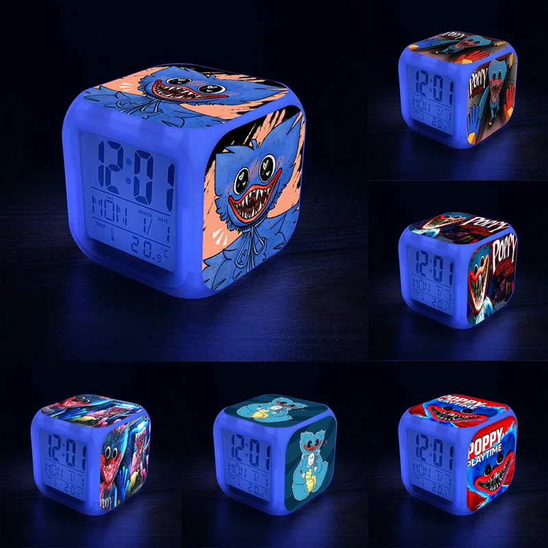 

Hot Huggy Wuggy Poppy Playtime Anime Light LED Colorful Color Changing Alarm Clock Student Bedroom Ornament Birthday Gifts