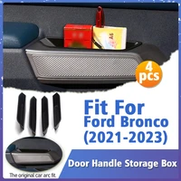 4pcs front rear door handle storage box for ford bronco 2021 2022 4 door accessories car side armrest organizer container tray