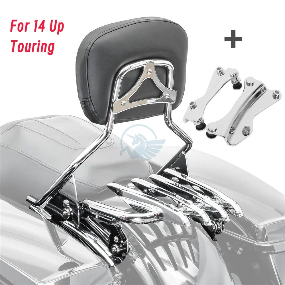 Спинка Sissy Bar с багажником для Harley Touring Road King Electra Street Glide CVO Ultra FLHR FLHX FLHT FLTR 2009-2025