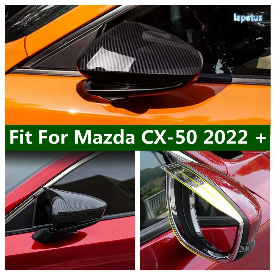 

Car Styling Door Side Wing Rearview Mirror Cover Sticker Trim Accessories Carbon Fiber Look / Chrome For Mazda CX-50 2022 2023