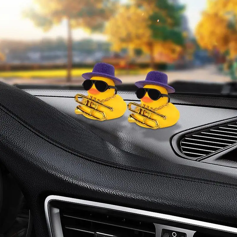 Резиновая Милая утка украшения для игрушечного автомобиля желтая приборной