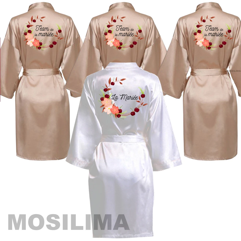

Satin Silk Robes Wedding BathRobe Bride Bridesmaid Dress Gown Women Clothing Sleepwear SP211